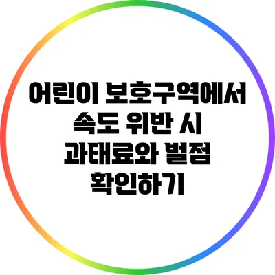어린이 보호구역에서 속도 위반 시 과태료와 벌점 확인하기