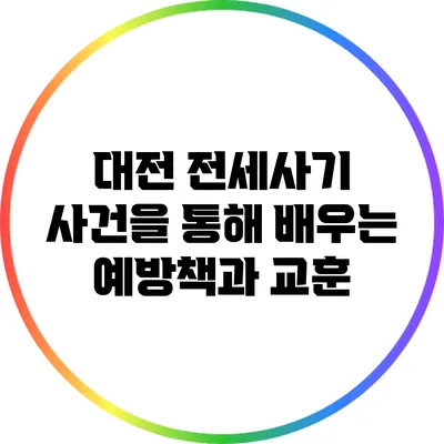 대전 전세사기 사건을 통해 배우는 예방책과 교훈