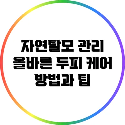 자연탈모 관리: 올바른 두피 케어 방법과 팁