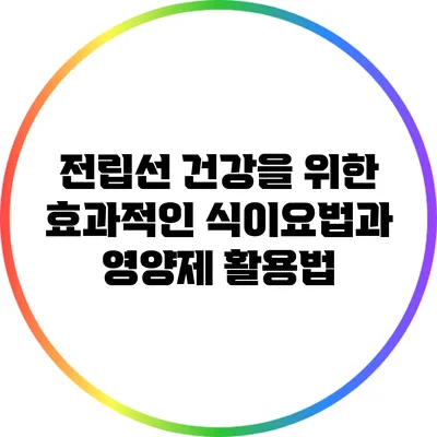 전립선 건강을 위한 효과적인 식이요법과 영양제 활용법