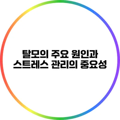 탈모의 주요 원인과 스트레스 관리의 중요성