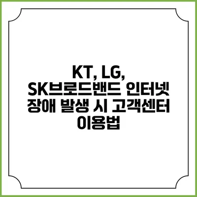 KT, LG, SK브로드밴드 인터넷 장애 발생 시 고객센터 이용법