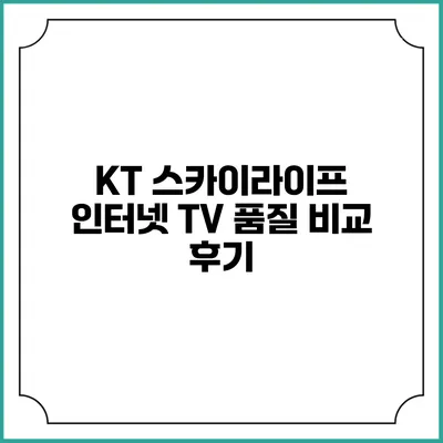 KT 스카이라이프 인터넷 TV 품질 비교 후기