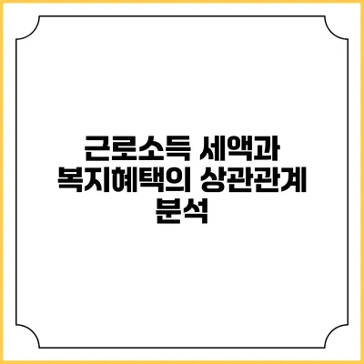 근로소득 세액과 복지혜택의 상관관계 분석