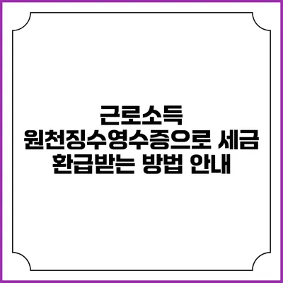근로소득 원천징수영수증으로 세금 환급받는 방법 안내