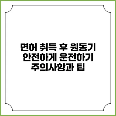 면허 취득 후 원동기 안전하게 운전하기: 주의사항과 팁