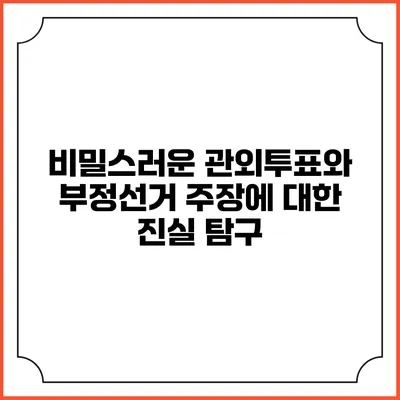 비밀스러운 관외투표와 부정선거 주장에 대한 진실 탐구