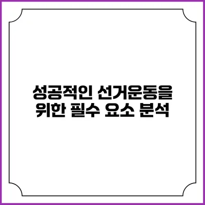 성공적인 선거운동을 위한 필수 요소 분석