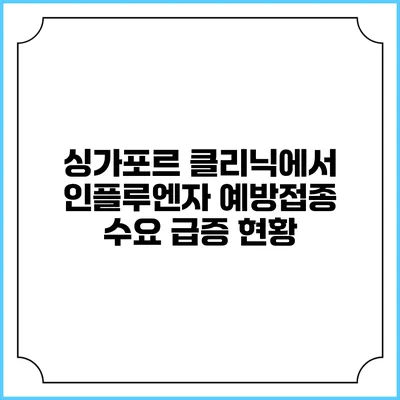싱가포르 클리닉에서 인플루엔자 예방접종 수요 급증 현황