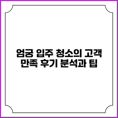 엄궁 입주 청소의 고객 만족 후기 분석과 팁