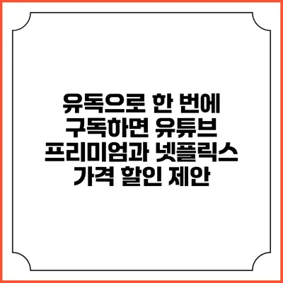 유독으로 한 번에 구독하면 유튜브 프리미엄과 넷플릭스 가격 할인 제안
