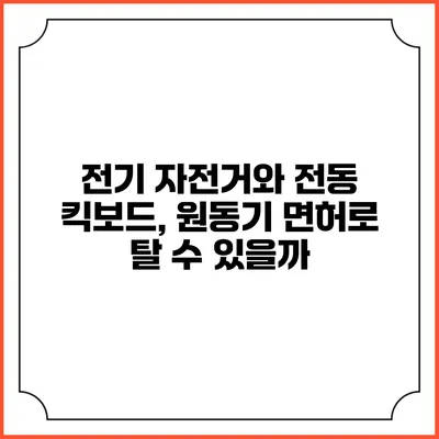 전기 자전거와 전동 킥보드, 원동기 면허로 탈 수 있을까?