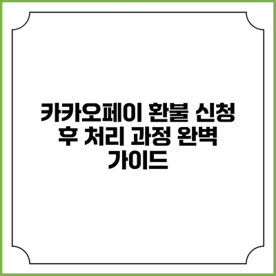 카카오페이 환불 신청 후 처리 과정 완벽 가이드