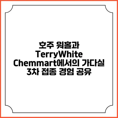 호주 워홀과 TerryWhite Chemmart에서의 가다실 3차 접종 경험 공유