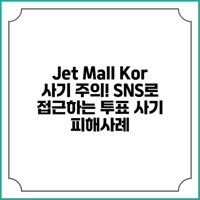 Jet Mall Kor 사기 주의! SNS로 접근하는 투표 사기 피해사례
