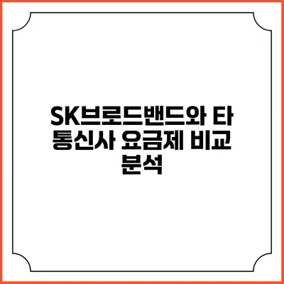 SK브로드밴드와 타 통신사 요금제 비교 분석