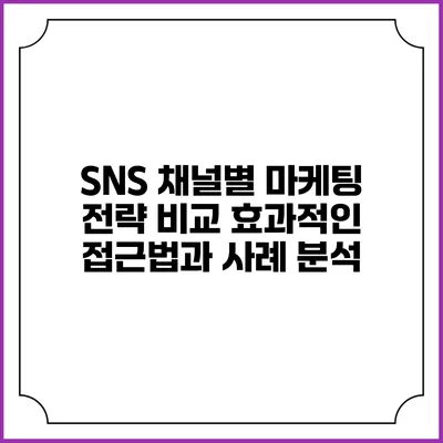 SNS 채널별 마케팅 전략 비교: 효과적인 접근법과 사례 분석