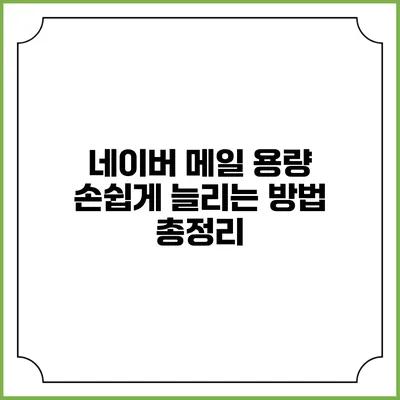 네이버 메일 용량 손쉽게 늘리는 방법 총정리