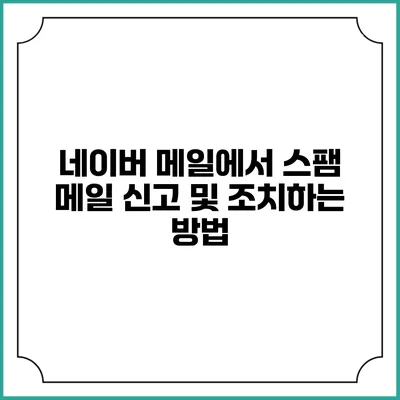 네이버 메일에서 스팸 메일 신고 및 조치하는 방법