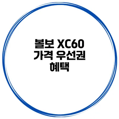 볼보 XC60 가격 우선권 혜택