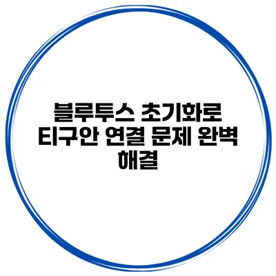 블루투스 초기화로 티구안 연결 문제 완벽 해결