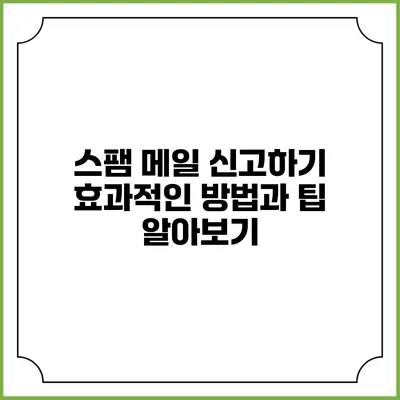 스팸 메일 신고하기: 효과적인 방법과 팁 알아보기