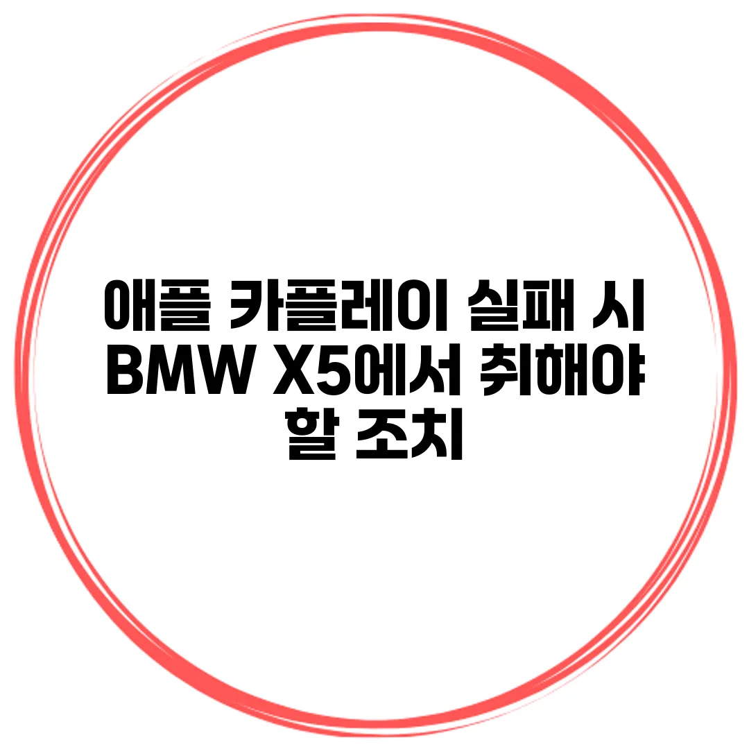 애플 카플레이 실패 시 BMW X5에서 취해야 할 조치