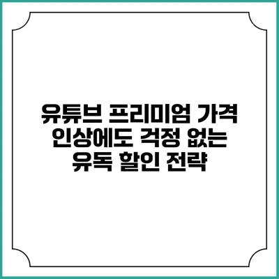 유튜브 프리미엄 가격 인상에도 걱정 없는 유독 할인 전략