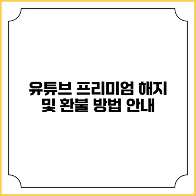 유튜브 프리미엄 해지 및 환불 방법 안내