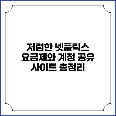 저렴한 넷플릭스 요금제와 계정 공유 사이트 총정리