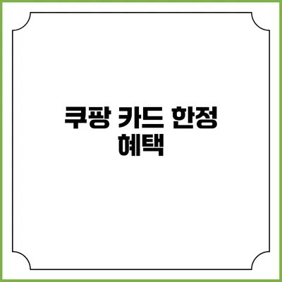 쿠팡 카드 한정 혜택