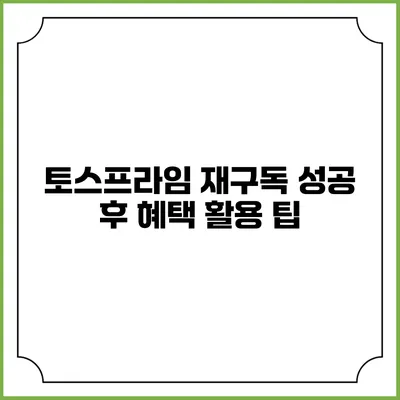 토스프라임 재구독 성공 후 혜택 활용 팁