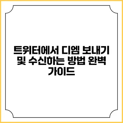 트위터에서 디엠 보내기 및 수신하는 방법 완벽 가이드