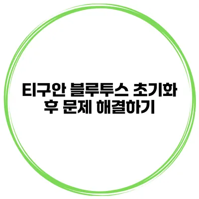티구안 블루투스 초기화 후 문제 해결하기