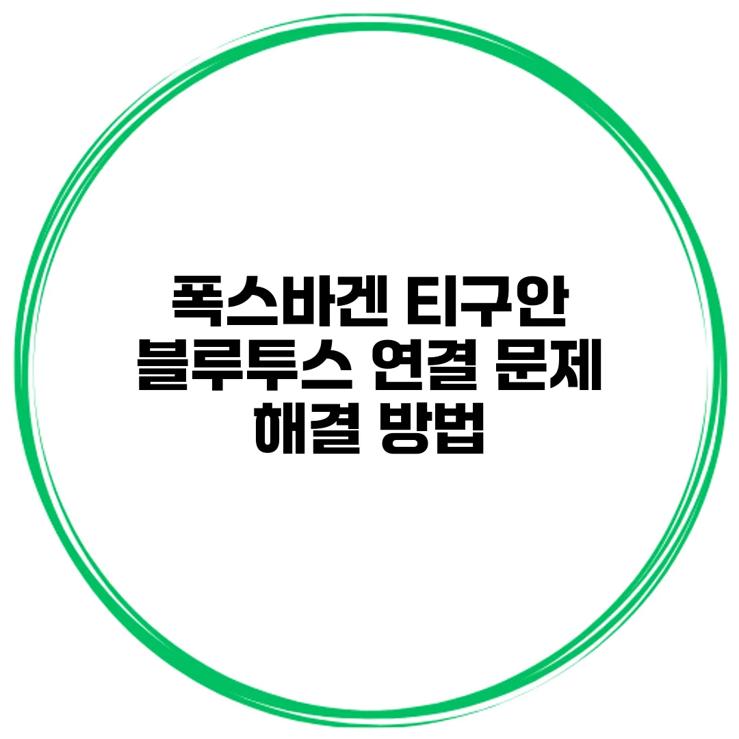 폭스바겐 티구안 블루투스 연결 문제 해결 방법