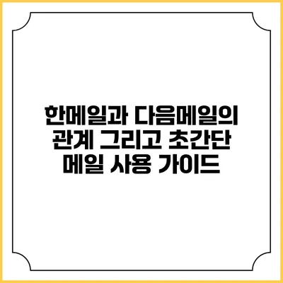 한메일과 다음메일의 관계 그리고 초간단 메일 사용 가이드